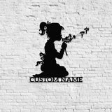 Angle Monograms Name Metal Sign, Personalized Princess Room Name Led Sign, Outdoor Door Decor,  Address Wall Art, Gift for Housewarming