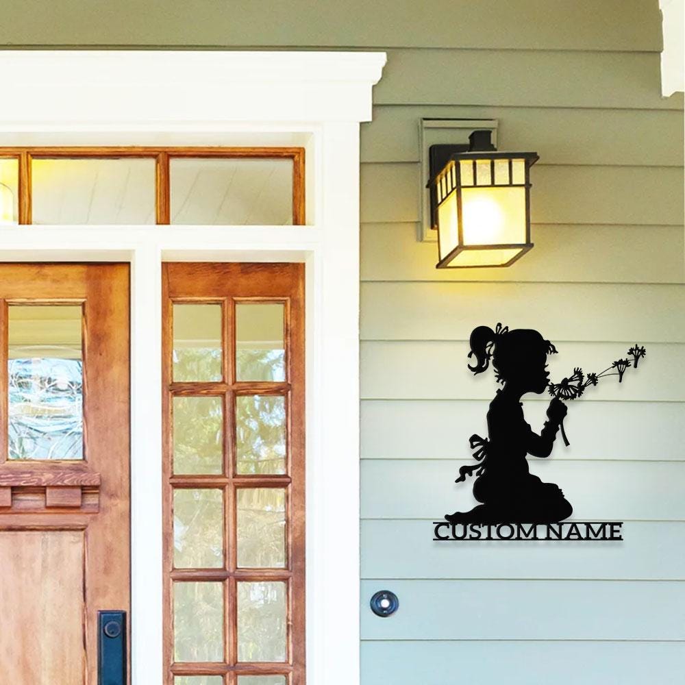 Angle Monograms Name Metal Sign, Personalized Princess Room Name Led Sign, Outdoor Door Decor,  Address Wall Art, Gift for Housewarming