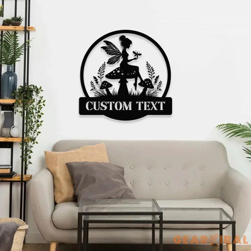 Angle Mushroom Name Metal Sign Personalized Princess Room Name Led Sign Outdoor Door Decor Address Wall Art Gift for