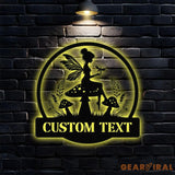 Angle Mushroom Name Metal Sign Personalized Princess Room Name Led Sign Outdoor Door Decor Address Wall Art Gift for