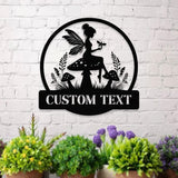 Angle Mushroom Name Metal Sign, Personalized Princess Room Name Led Sign, Outdoor Door Decor,  Address Wall Art, Gift for Housewarming