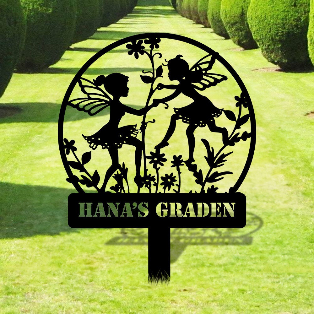 Angle Security Custom Metal Sign - Garden Metal Stake Decor - Custom Angle Metal Yard Sign - Personalize Garden Metal Sign  - Housewarming