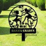 Angle Security Custom Metal Sign - Garden Metal Stake Decor - Custom Angle Metal Yard Sign - Personalize Garden Metal Sign  - Housewarming