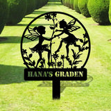 Angle Security Custom Metal Sign - Garden Metal Stake Decor - Custom Angle Metal Yard Sign - Personalize Garden Metal