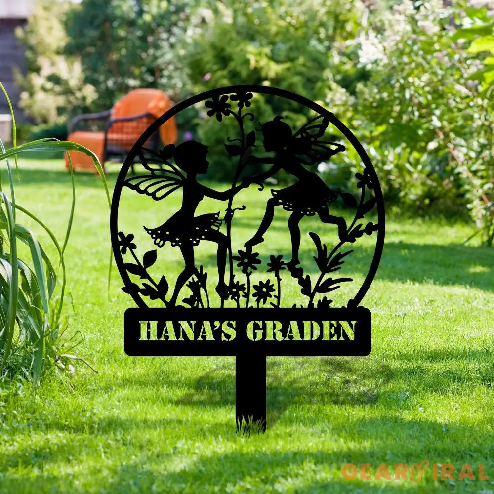Angle Security Custom Metal Sign - Garden Metal Stake Decor - Custom Angle Metal Yard Sign - Personalize Garden Metal
