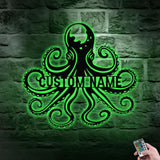 Angry Octopus Metal Welder Sign, Personalized Family Name Metal Sign, Outdoor Door Decor, Octopus Wall Art, Housewarming