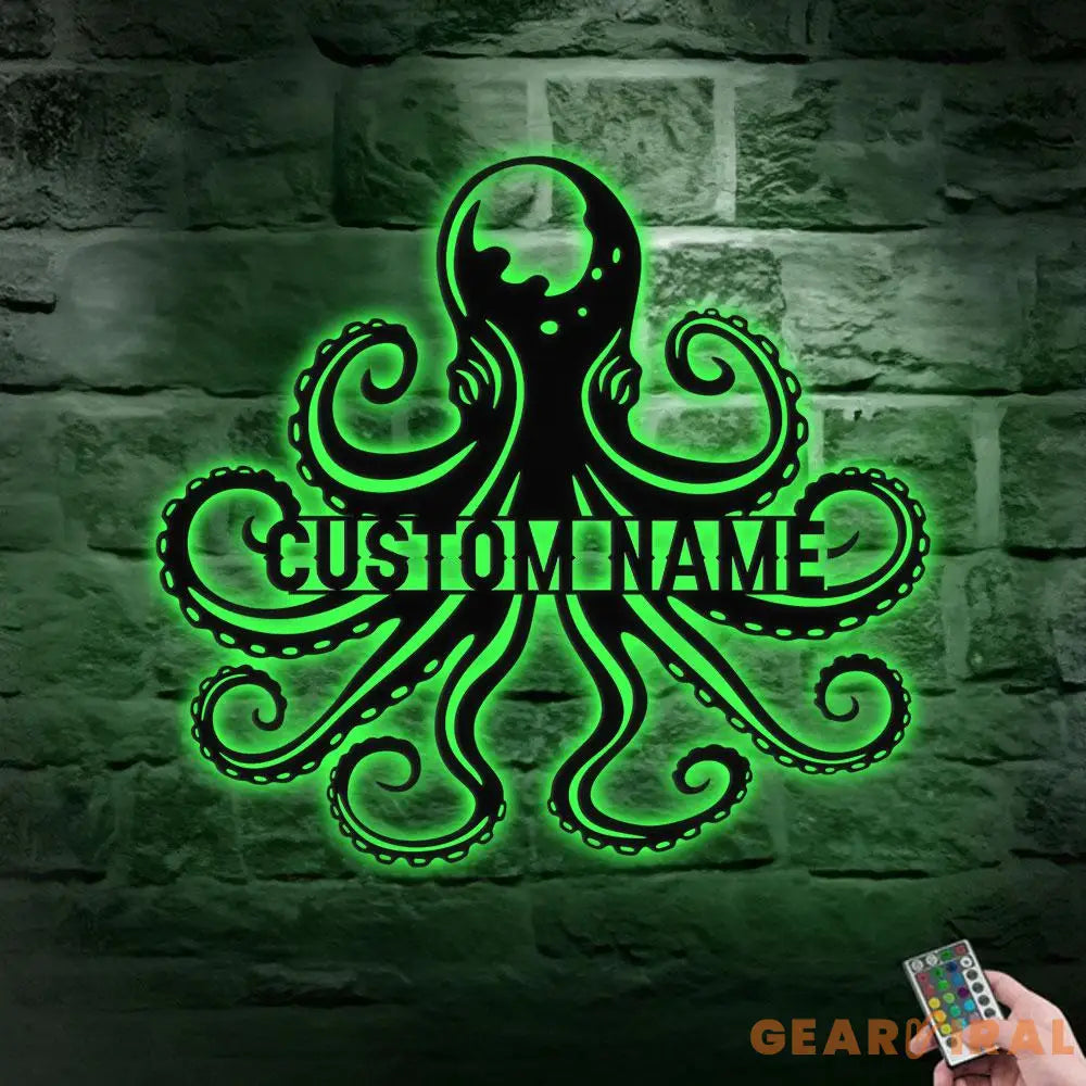 Angry Octopus Metal Welder Sign Personalized Family Name Metal Sign Outdoor Door Decor Octopus Wall Art Housewarming