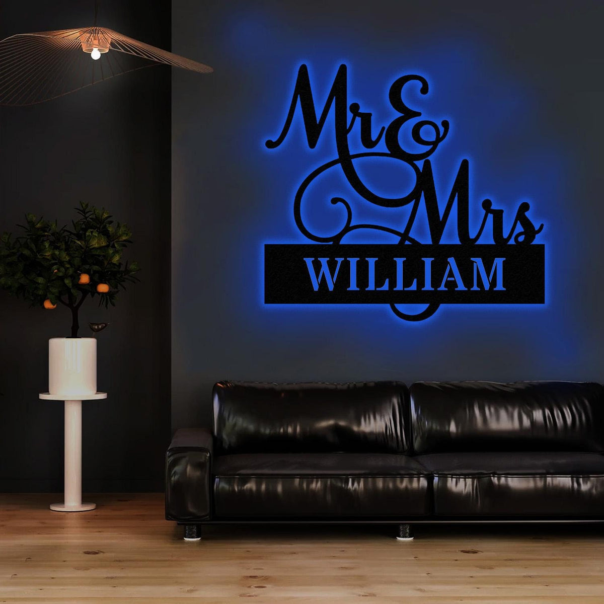Anniversary Custom Name Metal Sign Name Sign, Personalized Split Letter Last Name, Couple Sign, Couple Outdoor Door Monogram
