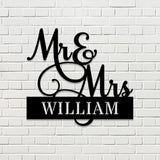 Anniversary Custom Name Metal Sign Name Sign, Personalized Split Letter Last Name, Couple Sign, Couple Outdoor Door Monogram