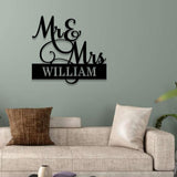 Anniversary Custom Name Metal Sign Name Sign, Personalized Split Letter Last Name, Couple Sign, Couple Outdoor Door Monogram
