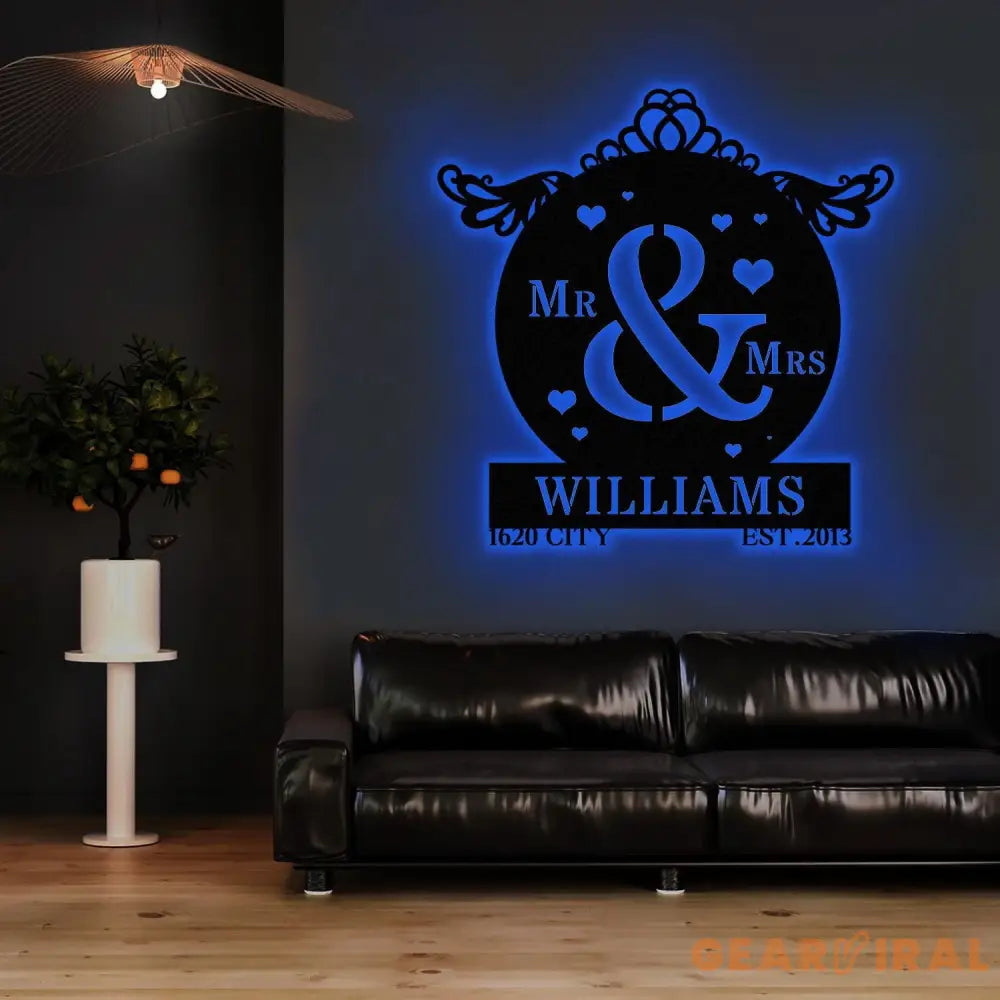 Anniversary Metal Sign Decorative Name Sign Personalized Split Letter Last Name Personalize Sign Outdoor Door Hanger