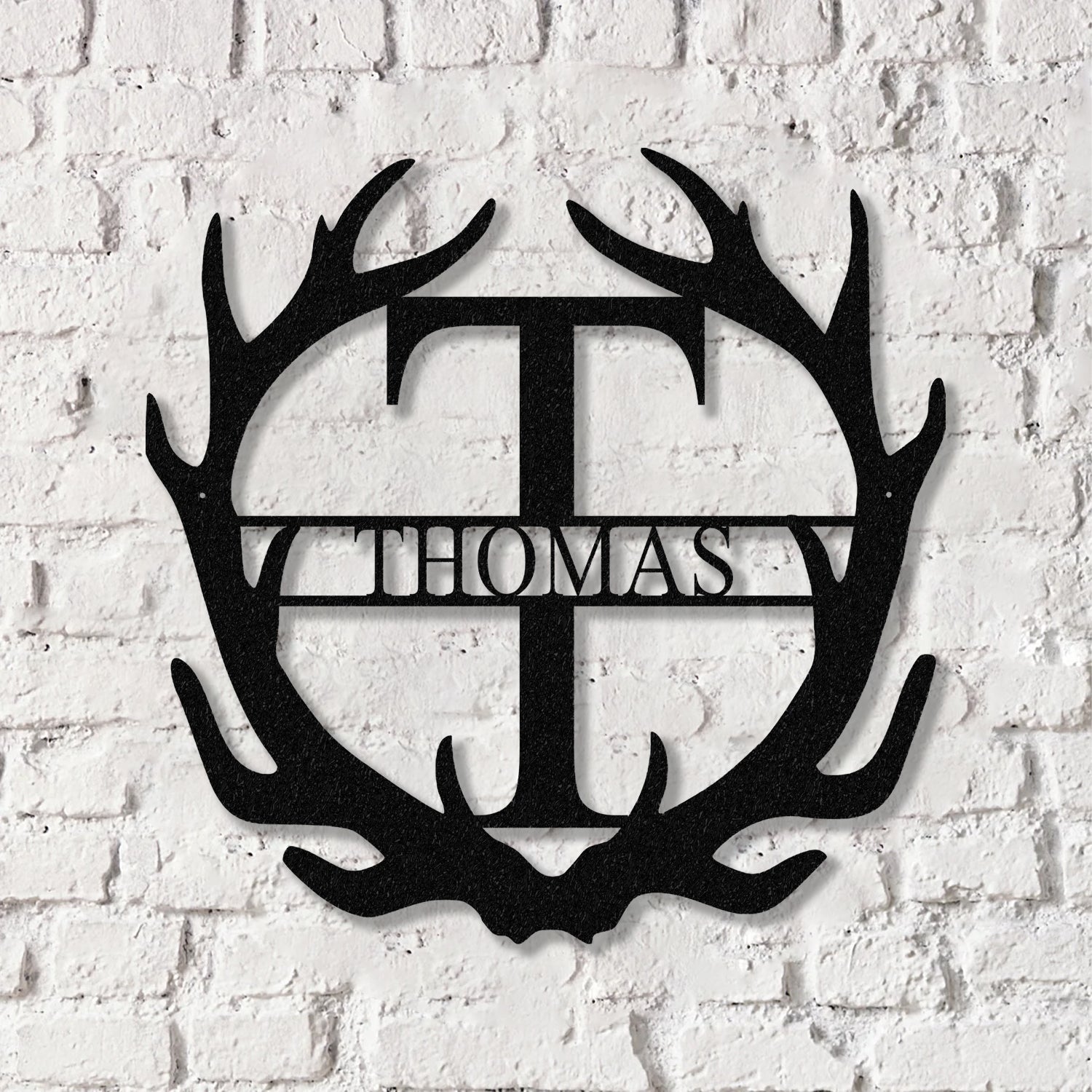 Antler Monogram Letter Sign, Metal Wall Art LED Light, Home Decor, Hunter Gift - Gearviral