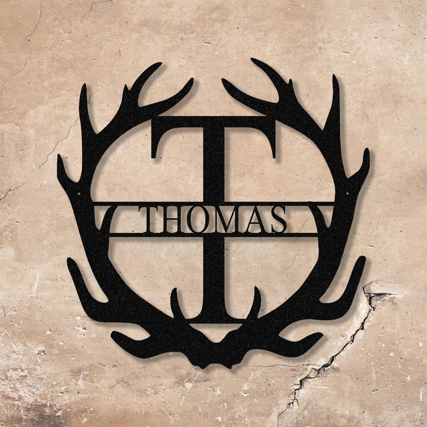 Antler Monogram Letter Sign, Metal Wall Art LED Light, Home Decor, Hunter Gift - Gearviral