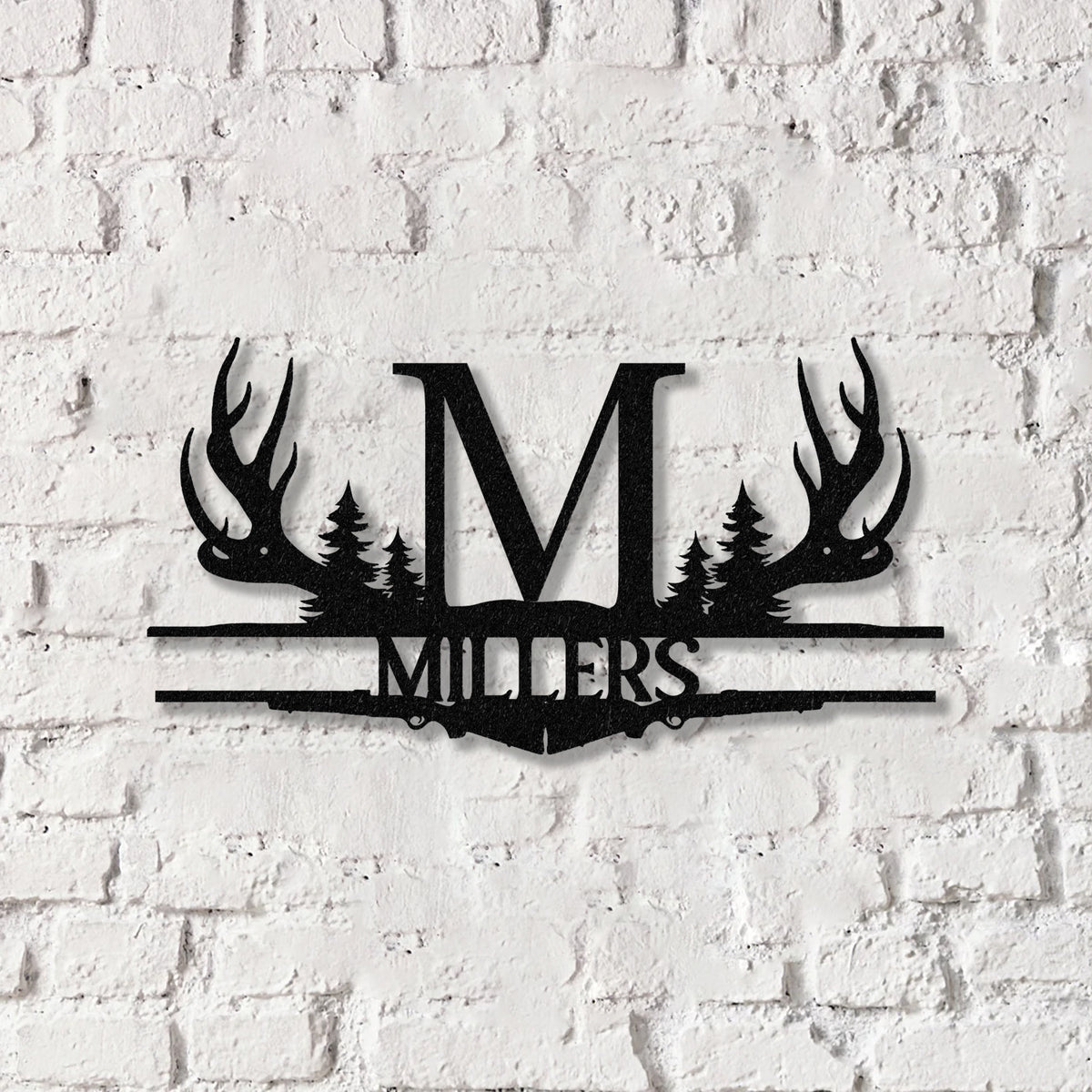 Antler Monogram Letter Sign, Metal Wall Art LED Light, Home Decor, Hunter Gift Vs2 - Gearviral