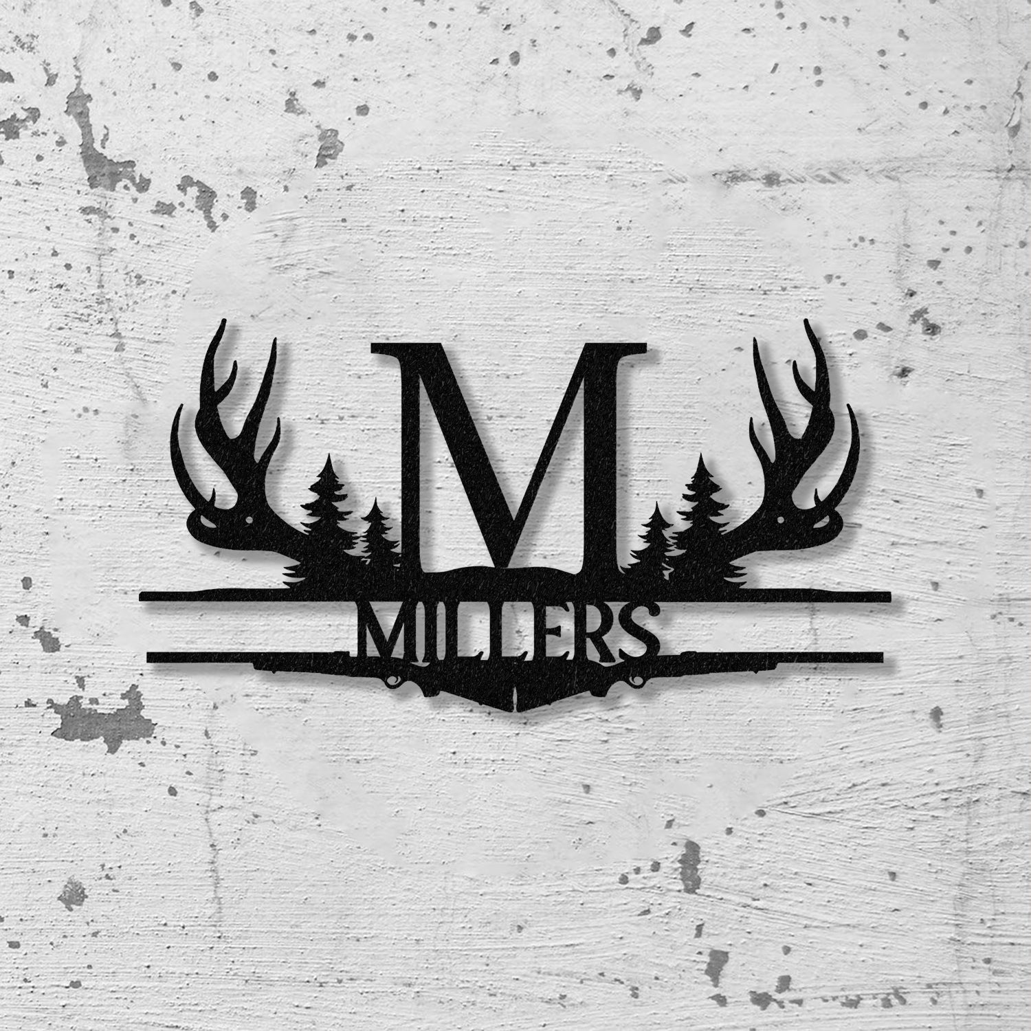 Antler Monogram Letter Sign, Metal Wall Art LED Light, Home Decor, Hunter Gift Vs2 - Gearviral