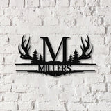 Antler Monogram Letter Sign Metal Wall Art LED Light Home Decor Hunter Gift Vs2 - Gearviral
