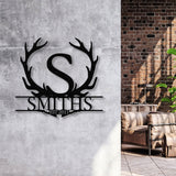 Antler Monogram Letter Sign, Metal Wall Art LED Light, Home Decor, Hunter Gift Vs3 - Gearviral