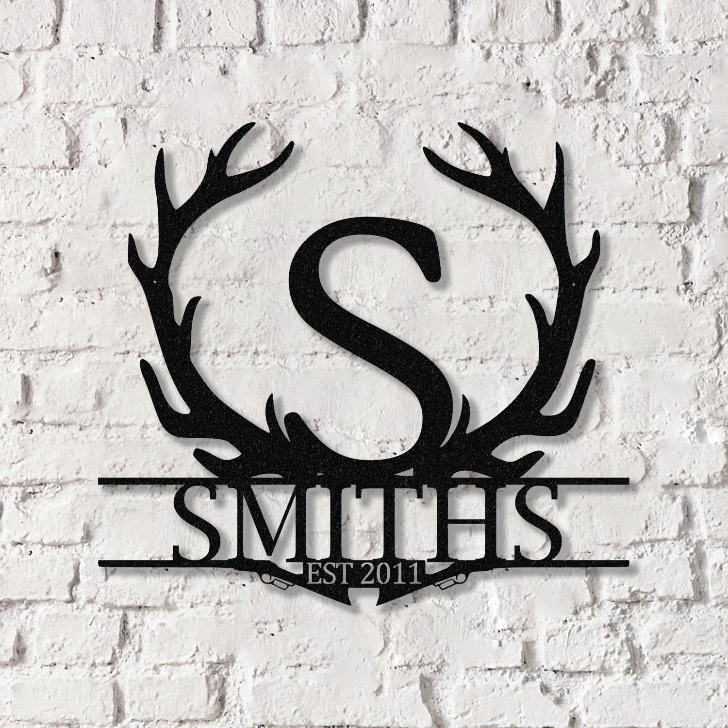 Antler Monogram Letter Sign, Metal Wall Art LED Light, Home Decor, Hunter Gift Vs3 - Gearviral