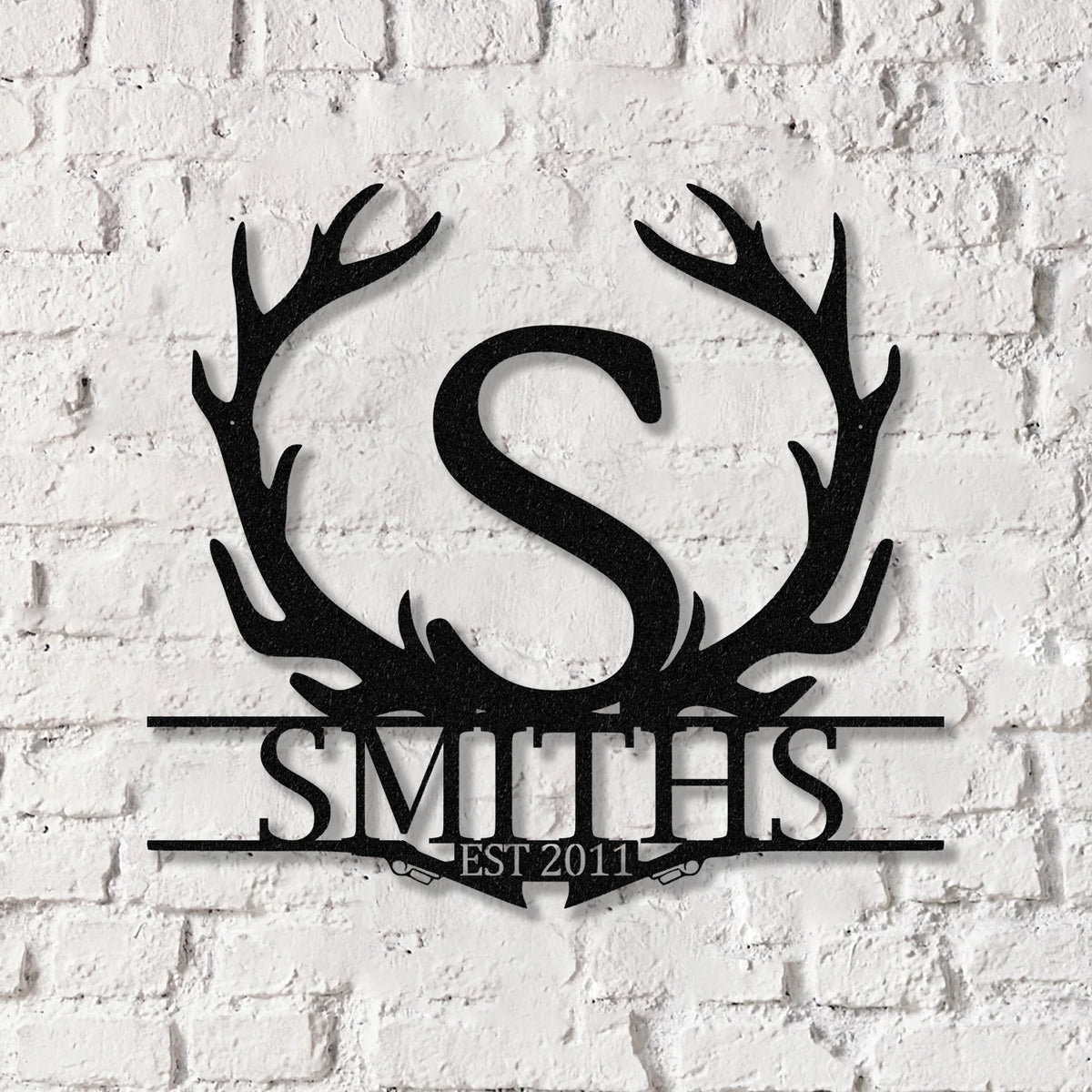 Antler Monogram Letter Sign, Metal Wall Art LED Light, Home Decor, Hunter Gift Vs3 - Gearviral