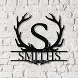 Antler Monogram Letter Sign, Metal Wall Art LED Light, Home Decor, Hunter Gift Vs3 - Gearviral