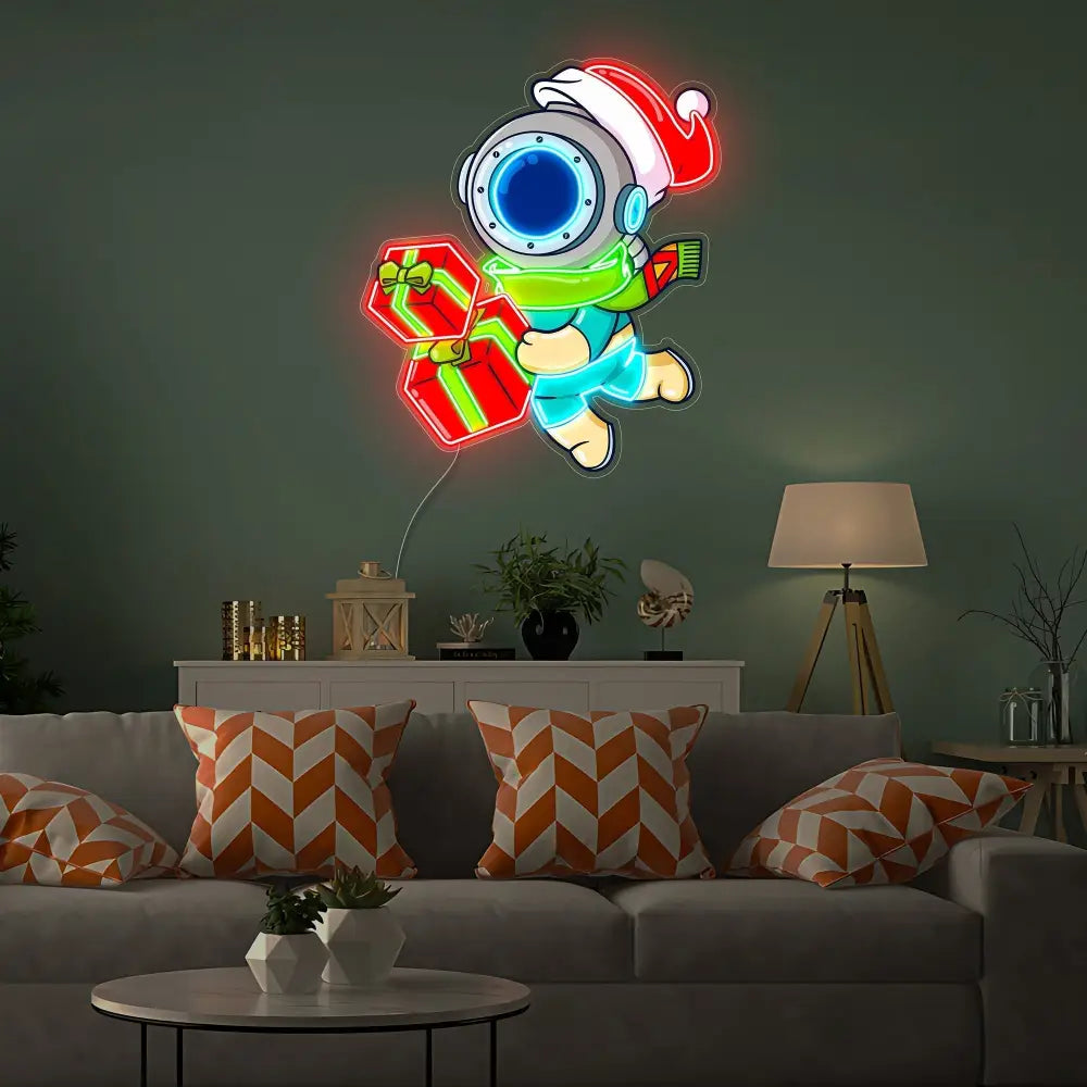 Astronaut Christmas 5 Led Neon Acrylic Artwork