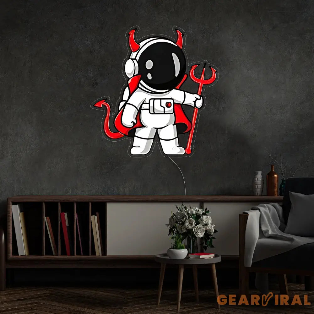 Astronaut Devil Led Neon Acrylic Artwork
