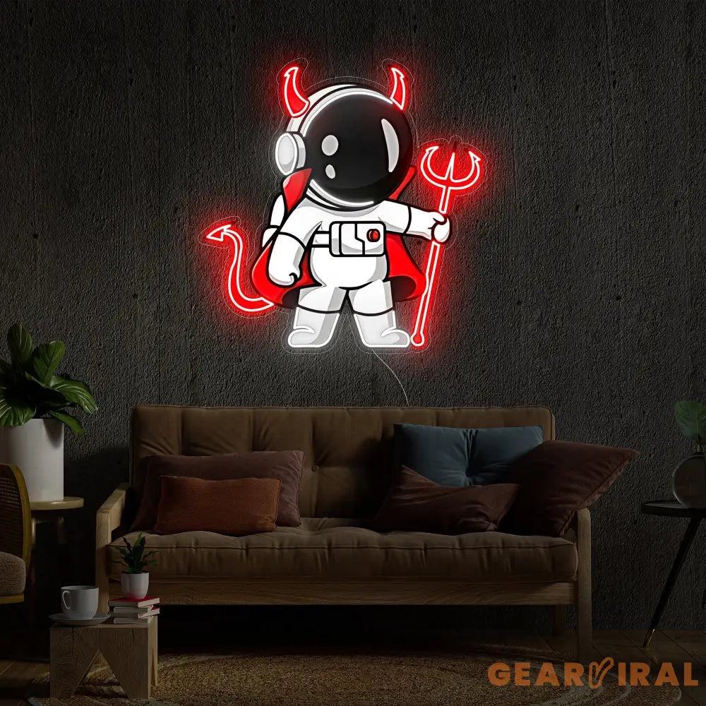 Astronaut Devil Led Neon Acrylic Artwork