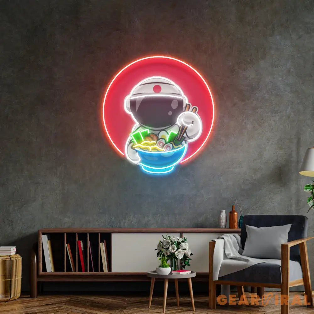 Astronaut Eating Ramen Led Neon Acrylic Artwork