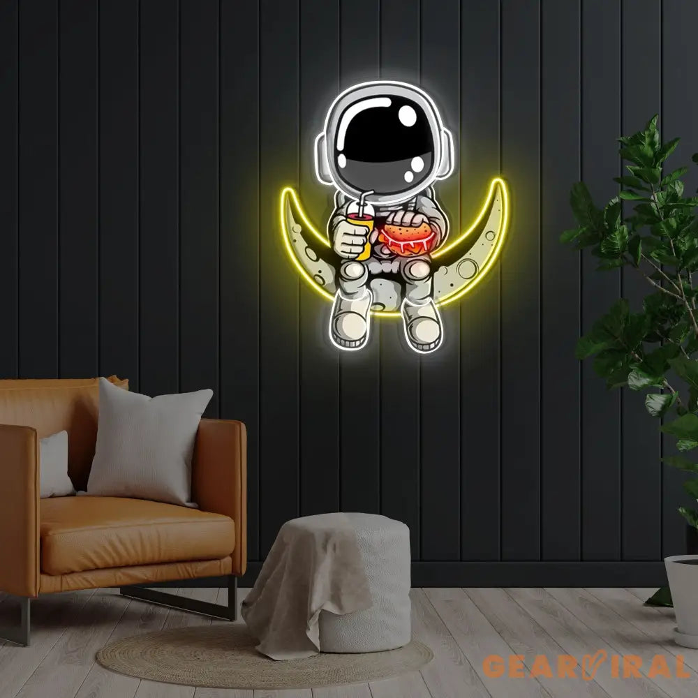’Astronaut Hamburger’ Neon x Acrylic Artwork