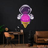Astronaut Ice Cream Art work Led Neon Sign Light
