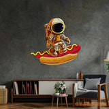 Astronaut on Hotdog Led Neon Acrylic Artwork