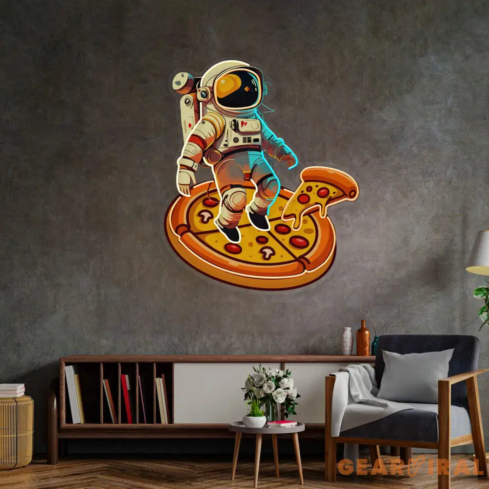 Astronaut Pizza Led Neon Acrylic Artwork