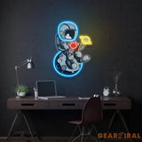 Astronaut With Ice Cream Artwork Led Neon Sign Light