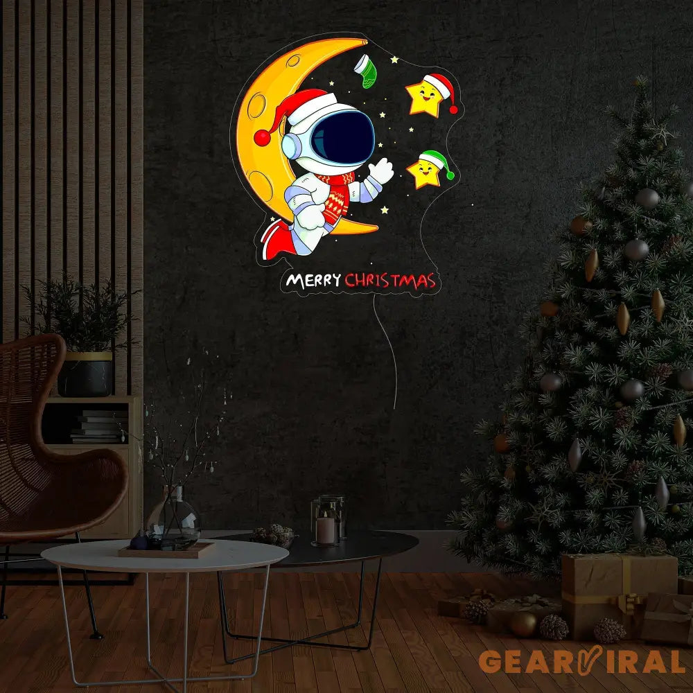 Astronaut with Moon Christmas Led Neon Acrylic Artwork