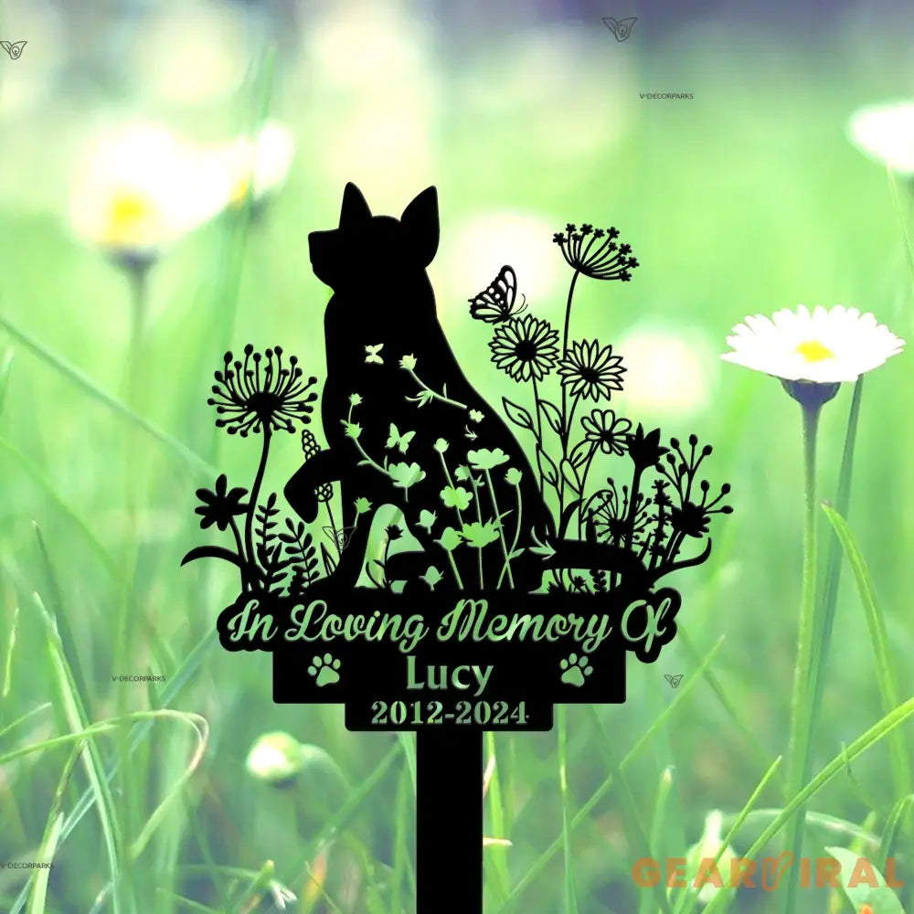 Australian Cattle Dog Loss - Custom Memorial Dog Metal Sign Stake - Sympathy Gift - Cattle Metal Stake | GearViral