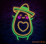 Avocado Mexican Dance Neon Sign Avocado Sombrero Manana LED Light Mexican Bar Pub Led Light Avocado Lovers