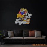 Aztec God Ehecatl Head Cartoon Artwork Led Neon Sign Light