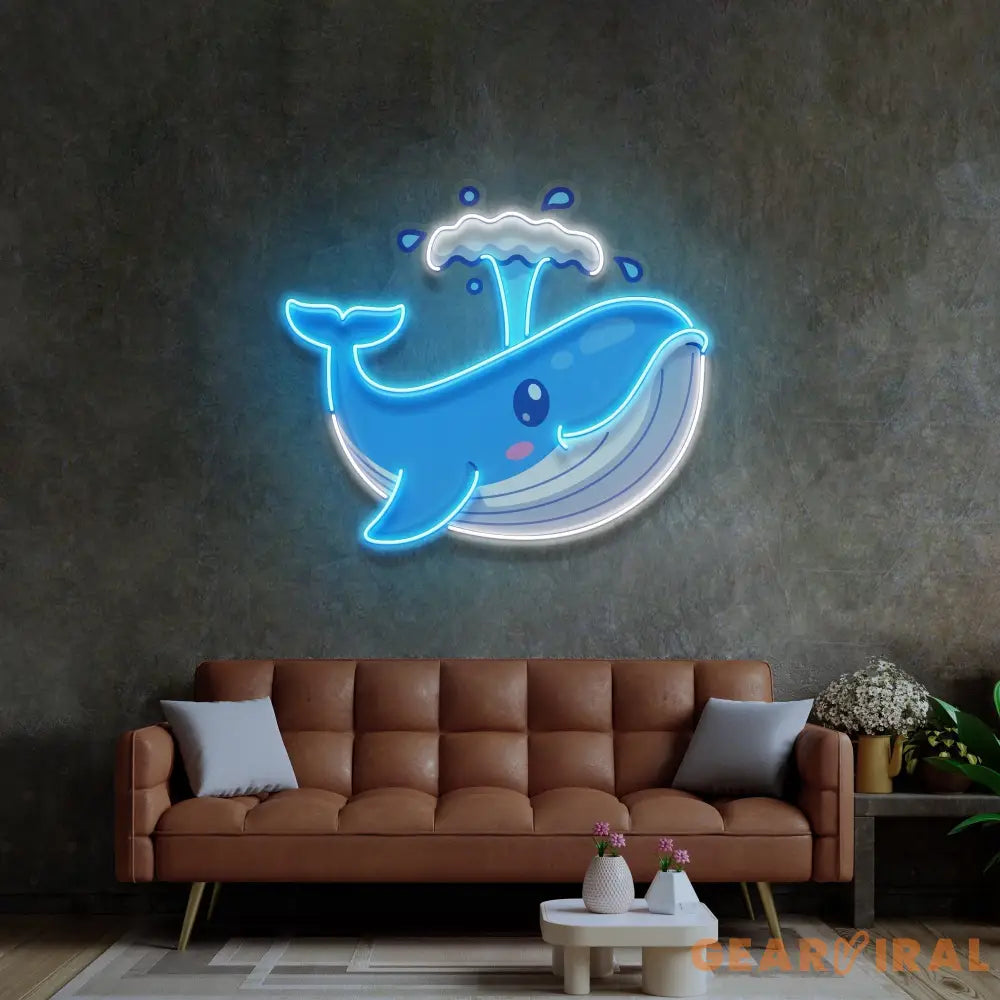 Baby Whale Spout LED Neon Sign Light Pop Art