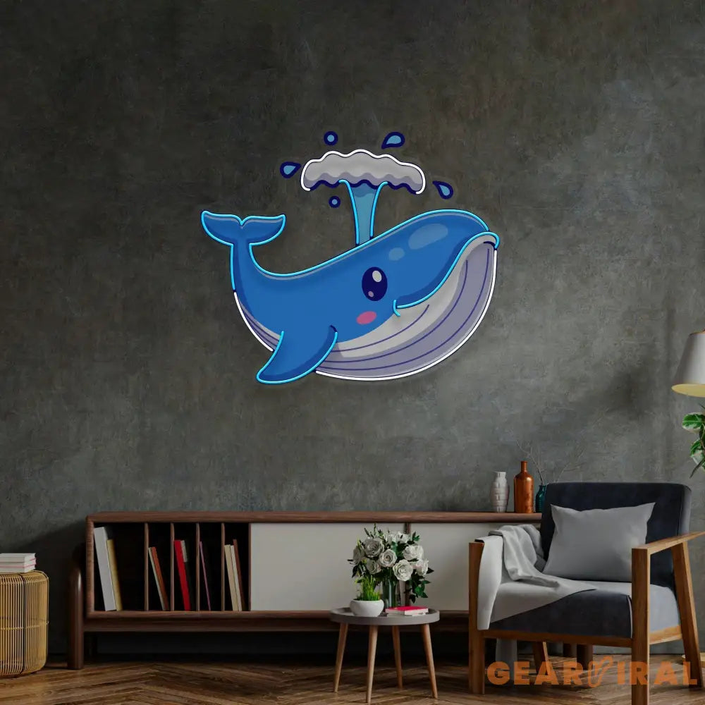 Baby Whale Spout LED Neon Sign Light Pop Art