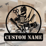 Barber Shop Metal Sign with LED Lights, Custom Barber Name Wall Art, Personalized Barbershop Decor for Salon or Studio – GearViral