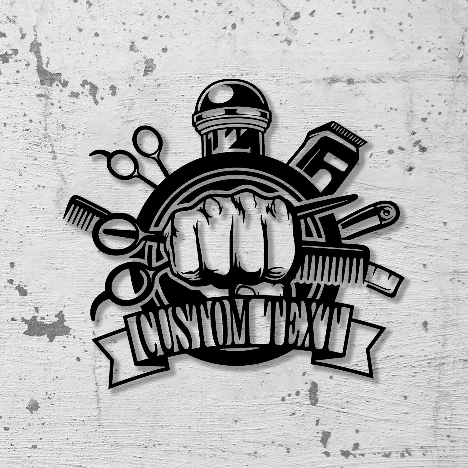 Barber Shop Metal Sign with LED Lights, Custom Barber Shop Name Sign, Personalized Barbershop Wall Decor for Salon or Studio - Gearviral
