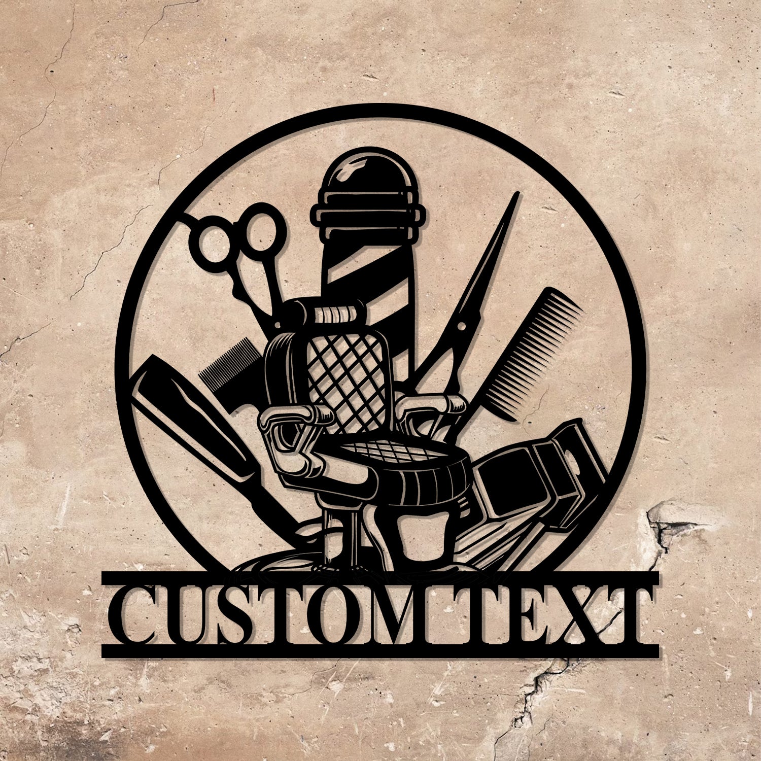 Barber Shop Metal Sign with LED Lights, Custom Barber Name Wall Art, Personalized Metal Sign Decor for Barbershop or Salon - Gearviral