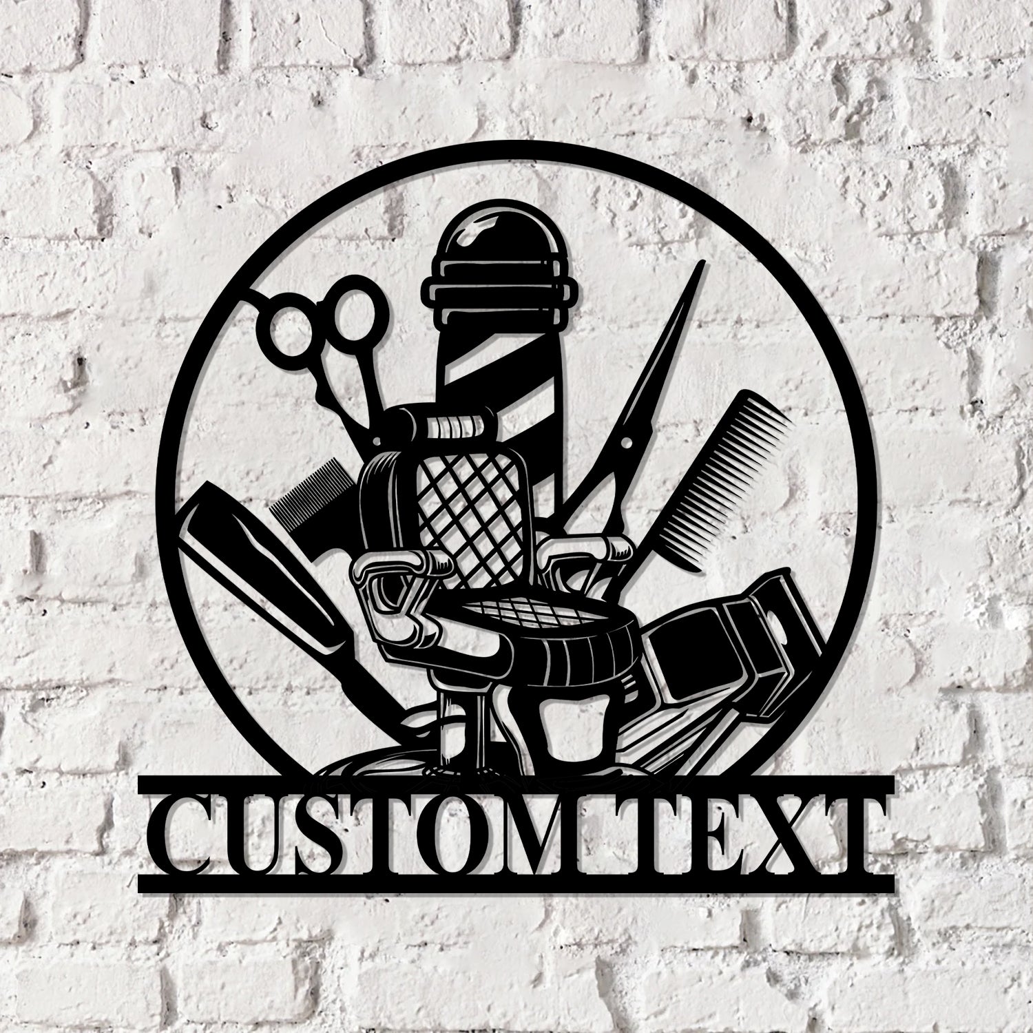 Barber Shop Metal Sign with LED Lights, Custom Barber Name Wall Art, Personalized Metal Sign Decor for Barbershop or Salon - Gearviral
