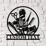 Barber Shop Metal Sign with LED Lights, Custom Barber Name Wall Art, Personalized Metal Sign Decor for Barbershop or Salon - Gearviral