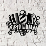 Barber Shop Metal Sign LED Lights, Personalized Barber Shop Name Sign Decoration For Room - Gearviral