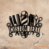 Barber Shop Metal Sign LED Lights Personalized Barber Shop Name Sign Decoration For Room - Gearviral