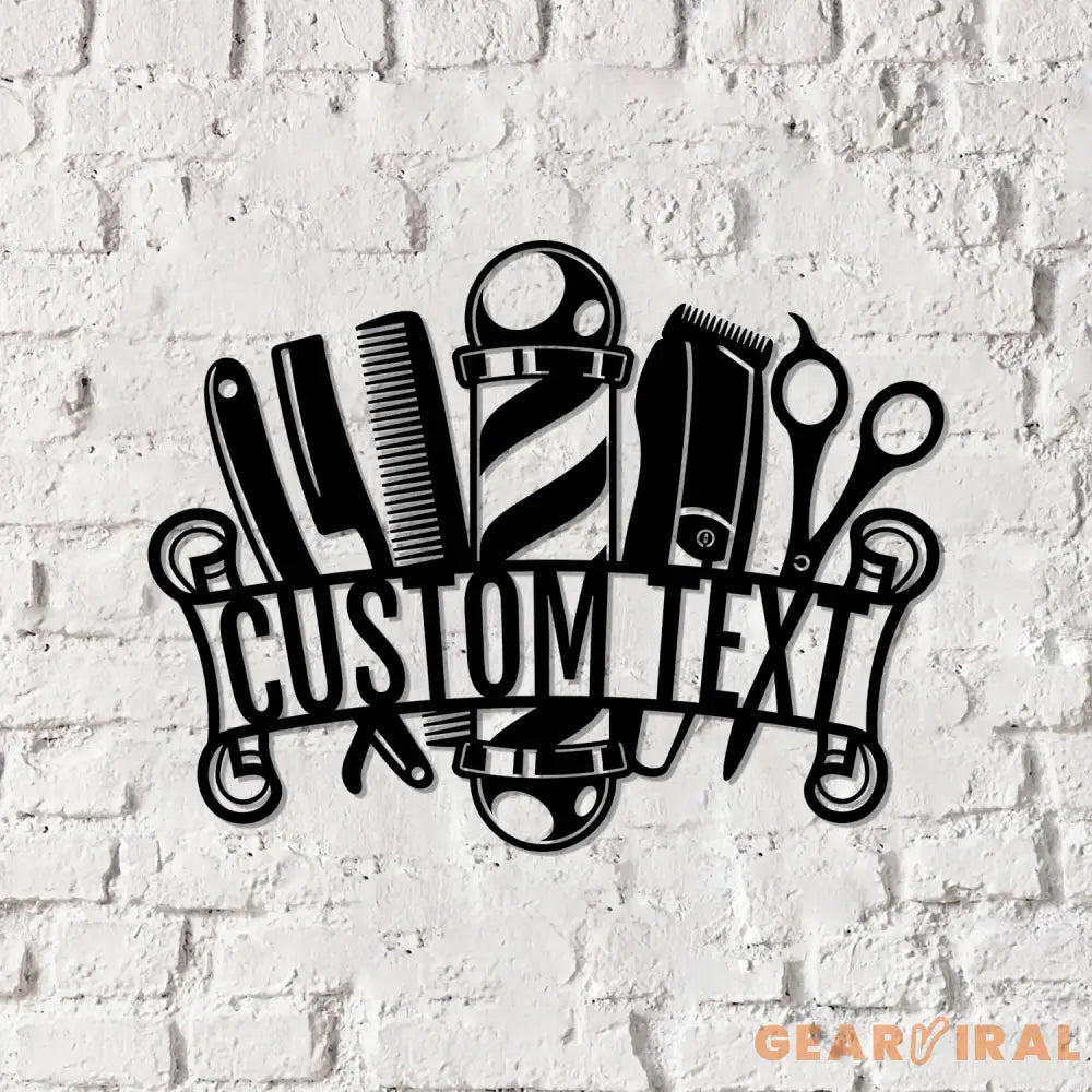 Barber Shop Metal Sign LED Lights Personalized Barber Shop Name Sign Decoration For Room - Gearviral