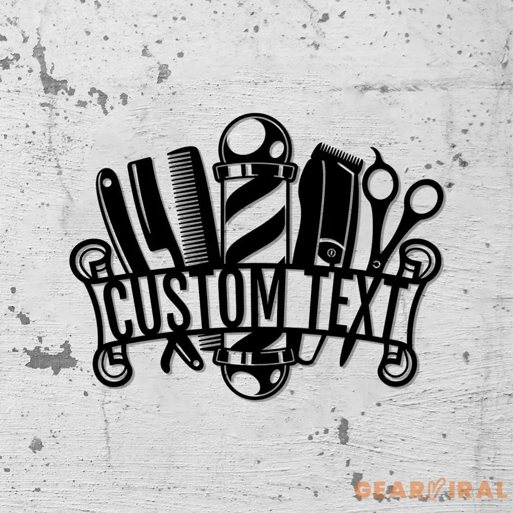 Barber Shop Metal Sign LED Lights Personalized Barber Shop Name Sign Decoration For Room - Gearviral