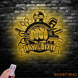 Barber Shop Metal Sign with LED Lights Custom Barber Shop Name Sign Personalized Barbershop Wall Decor for Salon or