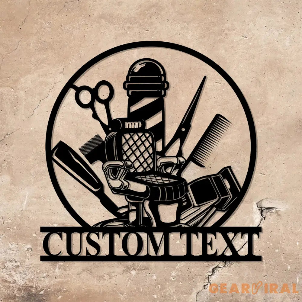 Barber Shop Metal Sign with LED Lights Custom Barber Name Wall Art Personalized Metal Sign Decor for Barbershop or